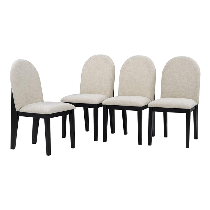 6-PieceModern Style Dining Set with Faux Marble Table and 4 Upholstered Dining Chairs & 1 Bench (White)