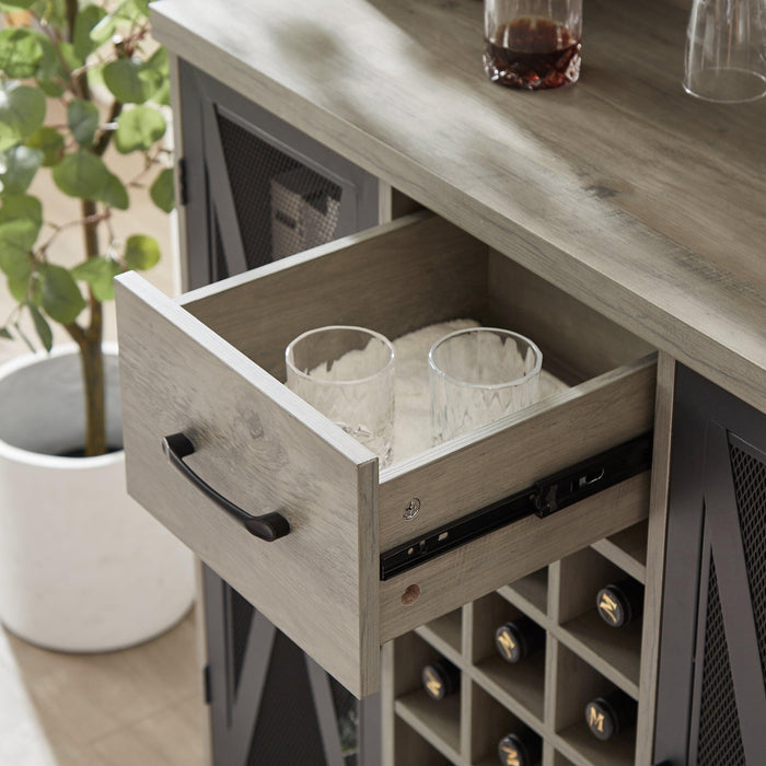 Wine cabinet （Grey，35.41’’W*13.39’’D*47.44’’H）