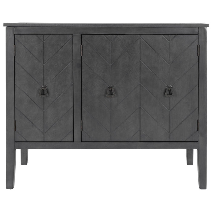 AccentStorage Cabinet Wooden Cabinet with Adjustable Shelf, Antique Gray, Entryway, Living Room, Bedroom