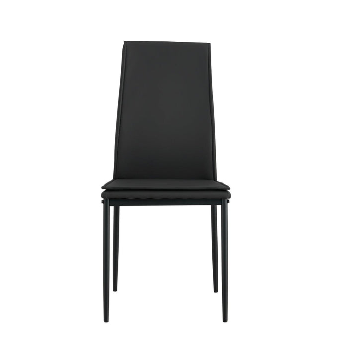 Dining chairs set of 4, Black Modern kitchen chair with metal leg