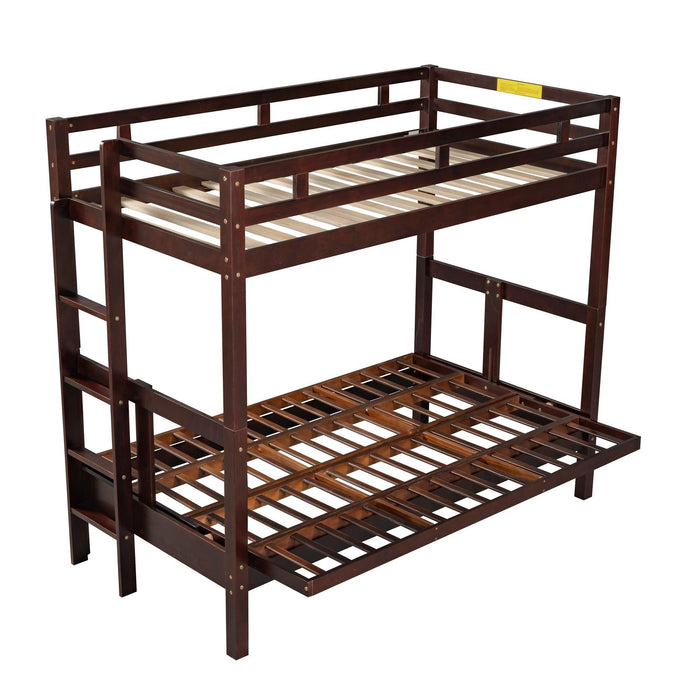 Twin over Full Convertible Bunk Bed - Espresso