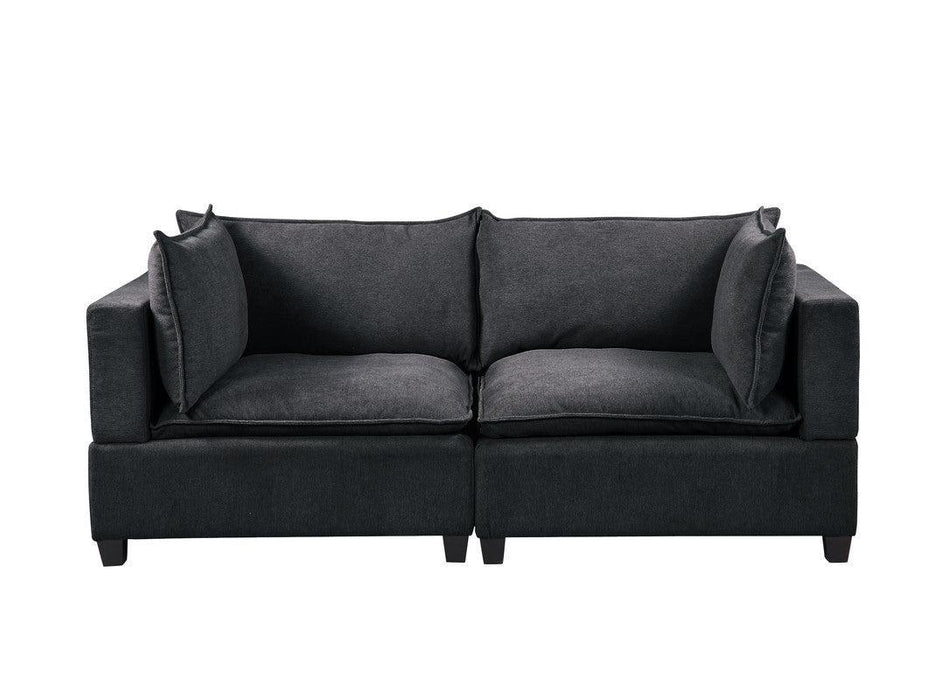 Madison Dark Gray Fabric Sofa Loveseat Living Room Set