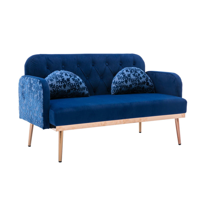 Velvet  Sofa , Accent sofa .loveseat sofa with metal feet