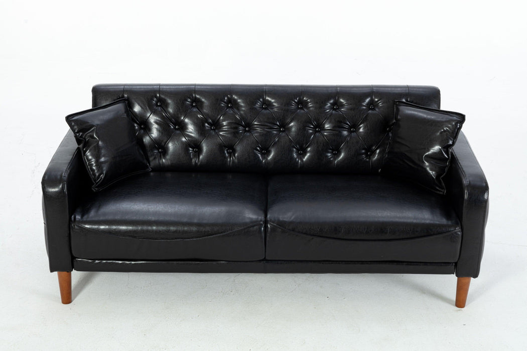 2047Black PU leather sofa