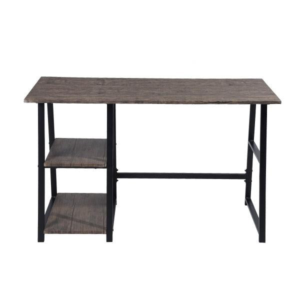 47.4"W X 19.7"D X 28.9"H Wooden Desk with 2Storage Racks - WALNUT & BLACK