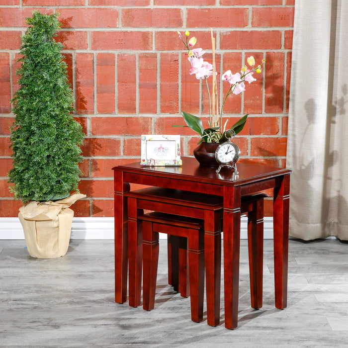 3-Piece Nesting Table Set, Cherry