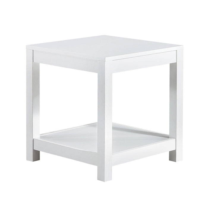 Simple white side table , 2-tier small space end table ,modern night stand, sofa table, side table withStorage shelve