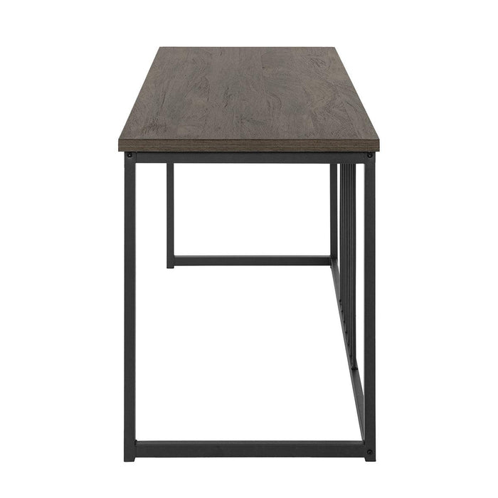 47.2" L Square Computer Desk - WALNUT & BLACK