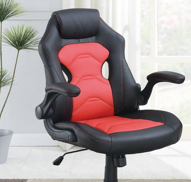 Office Chair Upholstered 1pc Comfort Chair Relax Gaming Office Chair Work Black And Red Color