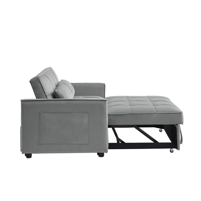 GREY VELVET SOFA BED