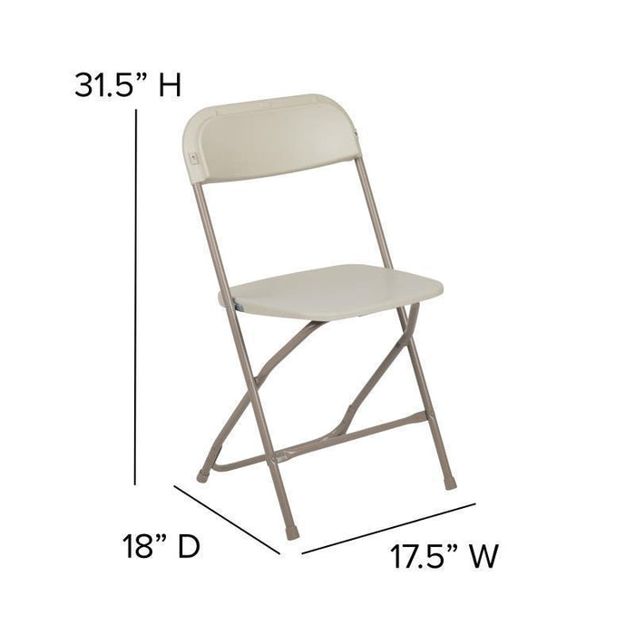 Hercules™ Series Plastic Folding Chair - Beige - 650LB Weight Capacity Comfortable Event Chair - Lightweight Folding Chair -