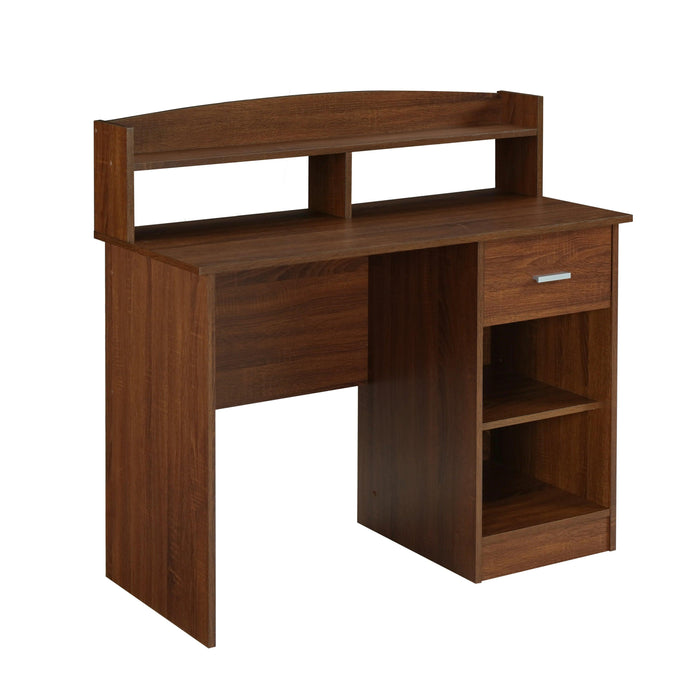 Techni MobiliModern Office Desk with Hutch, Oak