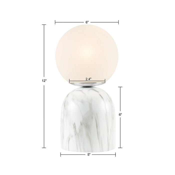 Nelia Frosted Glass Globe Resin Table Lamp