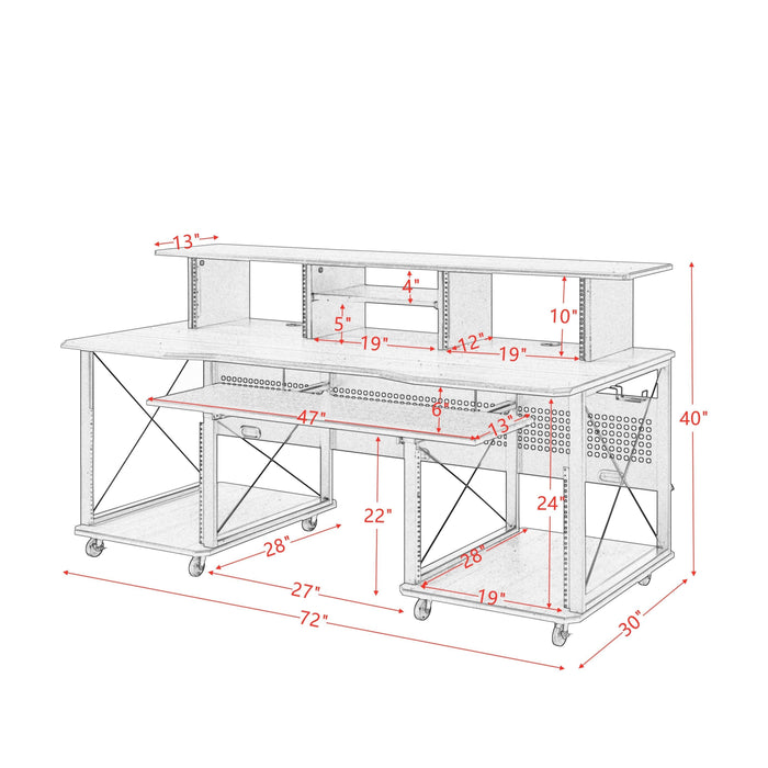 ACME Megara Music Desk, Cherry & Black Finish OF00988