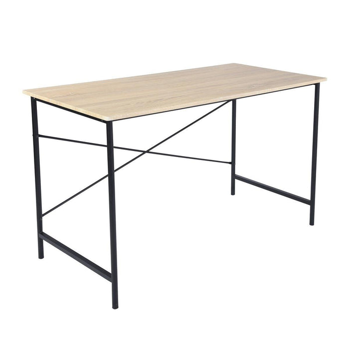 47.2“W x 23.6”D x 29.6“H Metal Frame Home Office Writing Desk - Oak & Black