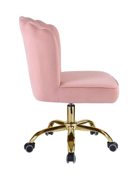 ACME Moyle Office Chair in Rose Quartz Velvet & Gold Finish OF00116