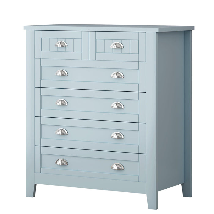 DRAWER DRESSER CABINET，BAR CABINET, storge cabinet, lockers, retro shell-shaped handle, can be placed in the living room, bedroom, dining room, Blue-gray