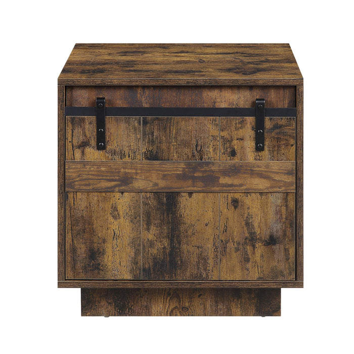 ACME Bellarosa END TABLE Rustic Oak Finish LV01443