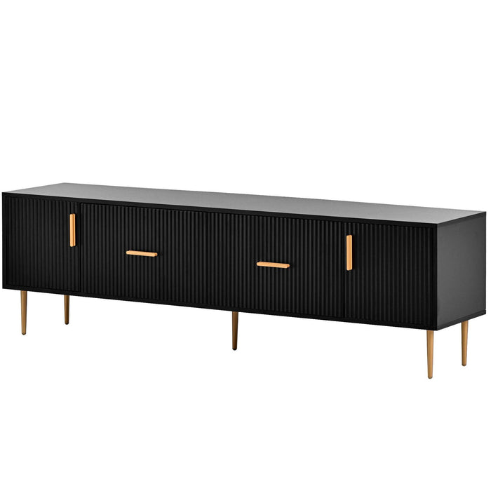 Modern TV Stand with 5 Champagne Legs - Durable, Stylish and Spacious，TVS Up to 75''