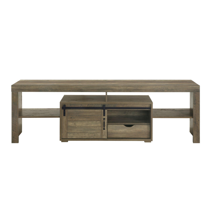 ACME Wasim TV Stand, Rustic Oak Finish LV01102