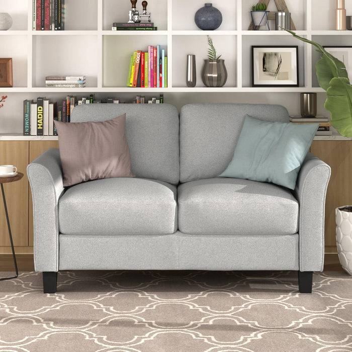 Living Room Furniture Love Seat Sofa Double Seat Sofa (Loveseat Chair)(Light Gray)