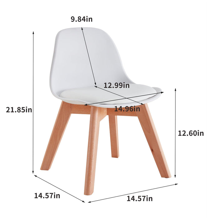 BB chair ,wood leg; pp back with cushion, WHITE, 1 pcs per set