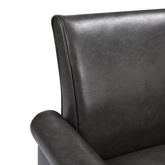 Accent Chairs, Comfy Sofa Chair, Armchair for Reading, Living Room, Bedroom, Office，Waiting Room, PU leather, Dark Grey