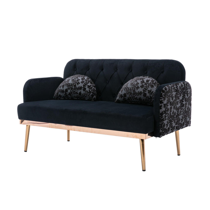 Velvet  Sofa , Accent sofa .loveseat sofa with metal feet