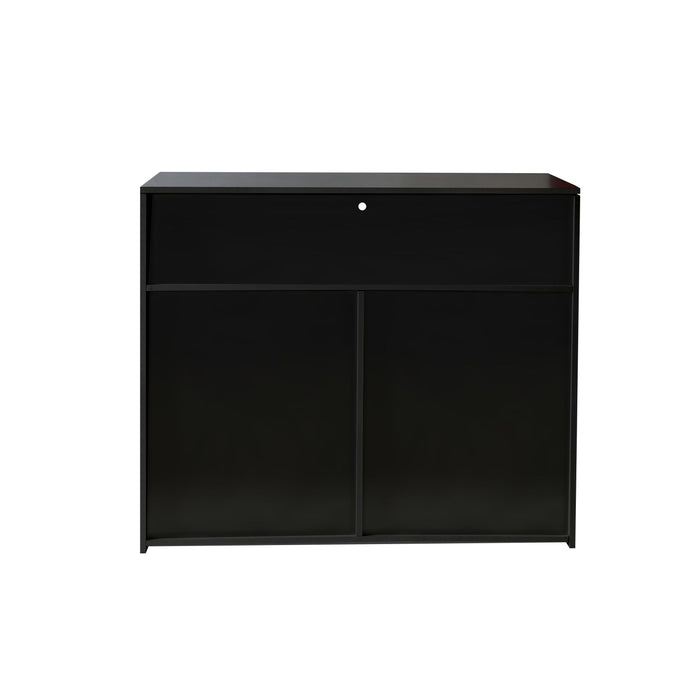 Living Room SideboardStorage Cabinet Black High Gloss with LED Light,Modern Kitchen Unit Cupboard Buffet WoodenStorage Display Cabinet TV Stand with 2 Doors for Hallway Dining Room