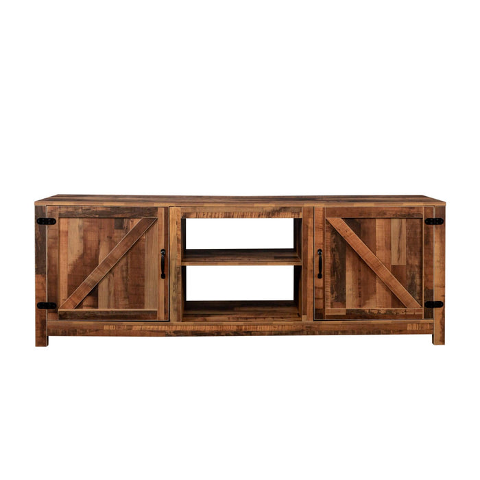 Farmhouse TV Stand,  Wood Entertainment Center Media Console withStorage