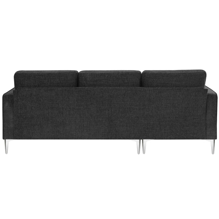 86" Convertible Sectional Sofa,Modern Chenille Fabric Sectional Sofa,  L-Shaped Couch 3-Seat Sofa Sectional with Reversible Chaise (2 Pillows)