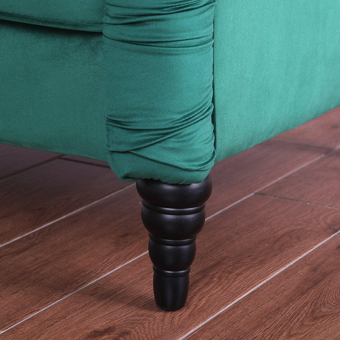 2229,DARK GREEN  Chesterfield;3 seater ,modern sofa