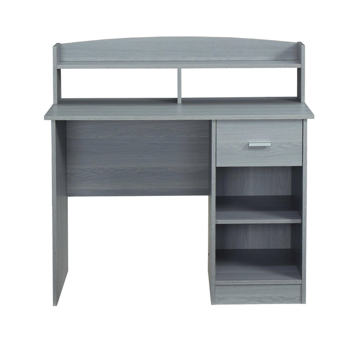 Techni MobiliModern Office Desk with Hutch, Grey