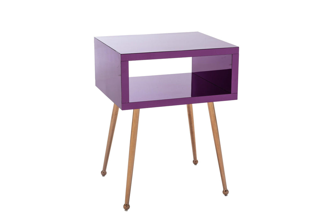 MIRROR END TABLE  MIRROR NIGHTSTAND   END&SIDE TABLE  (Purple color)