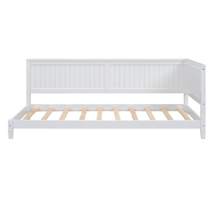 Twin Size Wood Daybed/Sofa Bed, White