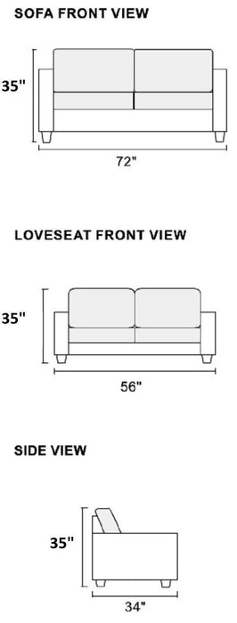 Living Room Furniture 2pc Sofa Set Coffee Polyfiber Tufted Sofa Loveseat w Pillows Cushion Couch Plywood base