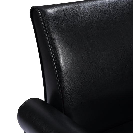 Accent Chairs, Comfy Sofa Chair, Armchair for Reading, Living Room, Bedroom, Office，Waiting Room, PU leather, Black