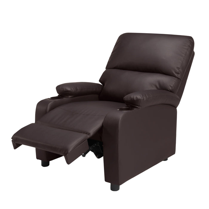 31.5” Faux leather reclining chair Brown Pu