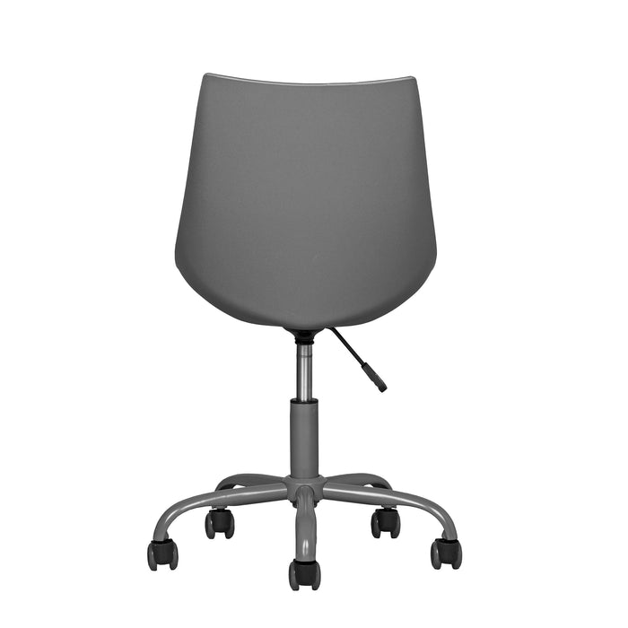 Home Office Desk Chair Computer Chair Fashion Ergonomic Task Working Chair with Wheels Height Adjustable Swivel PU Leather Grey