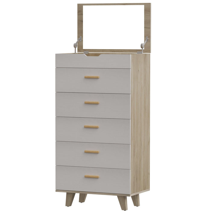 DRAWER CABINET，BAR CABINET, Sideboard，storge cabinet, solid wood handles and foot stand,Open the cover plate, with makeup mirror，Can be placed in the living room, bedroom, cloakroom and other places