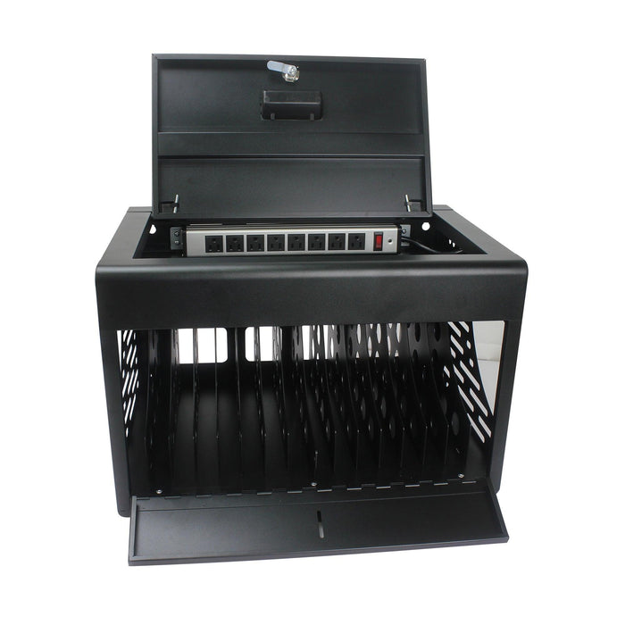 16 Bay Charging Cabinet for Laptop,Chromebook, Locking Charging Station-BLACK