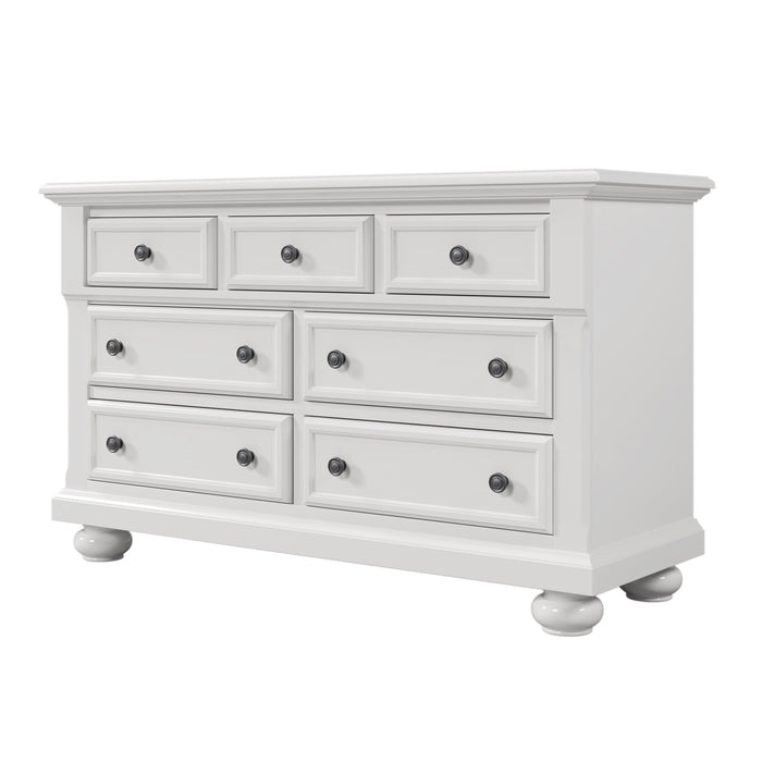 3 Pieces Nursery Sets Traditional Farmhouse Style Full Bed + Nightstand +Dresser,White