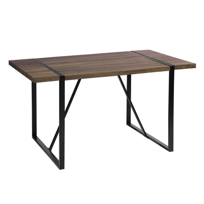 55.1"W x 31.5"D x 29.9"H Industrial Rectangular Dining Table, Walnut & Black