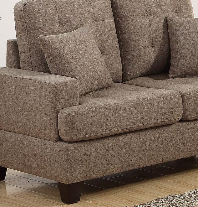 Living Room Furniture 2pc Sofa Set Coffee Polyfiber Tufted Sofa Loveseat w Pillows Cushion Couch Plywood base