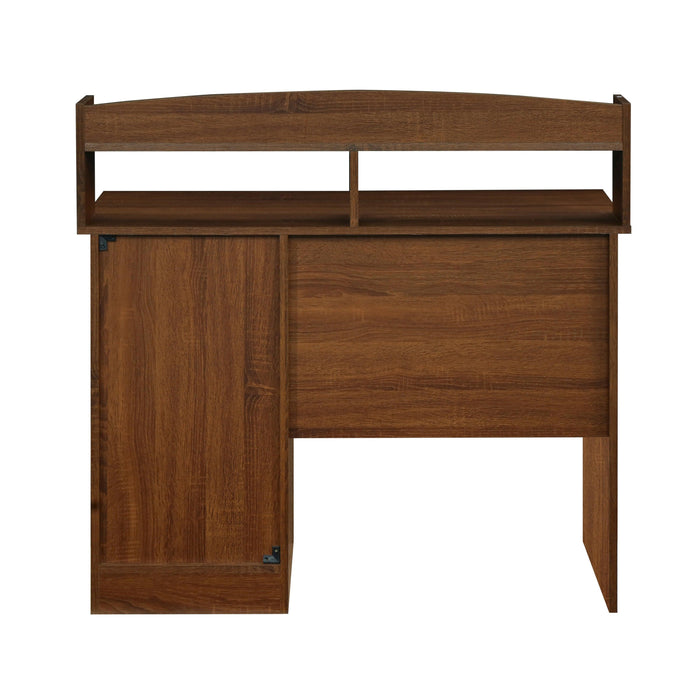 Techni MobiliModern Office Desk with Hutch, Oak