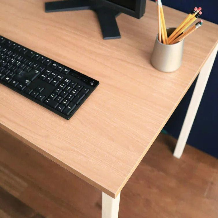 Harry Contemporary Wood and Metal Computer Desk in Oak