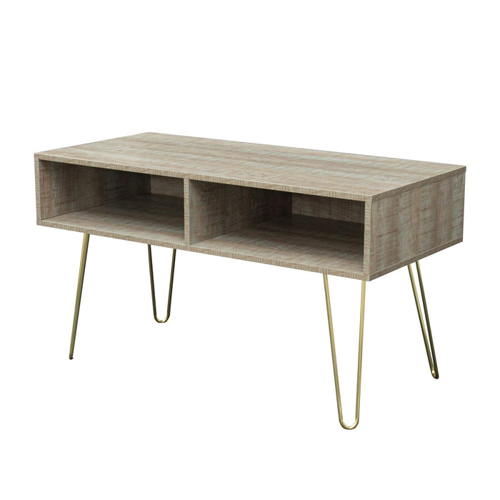 Modern Design TV stand stable Metal Legs  with 2 open shelves to put TV, DVD, router, books, and small ornaments,Grey