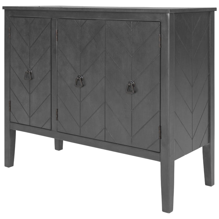 AccentStorage Cabinet Wooden Cabinet with Adjustable Shelf, Antique Gray, Entryway, Living Room, Bedroom