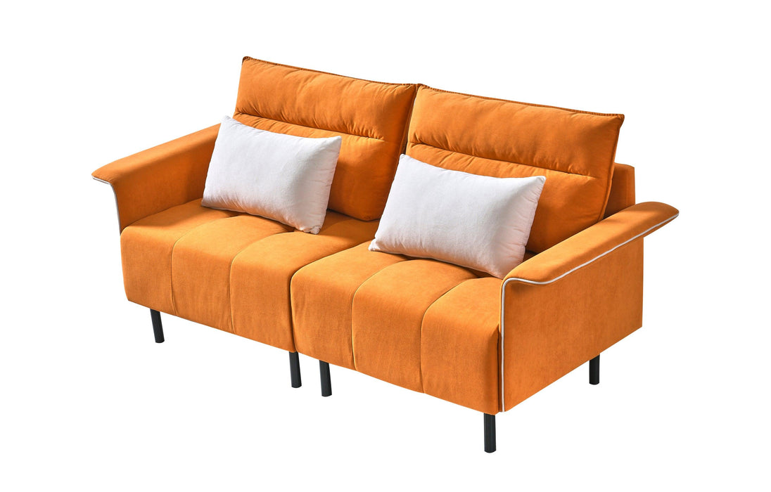 HQ-282 Sofa Couch,  Mid-Century Tufted Love Seat for Living Room(ORANGE)