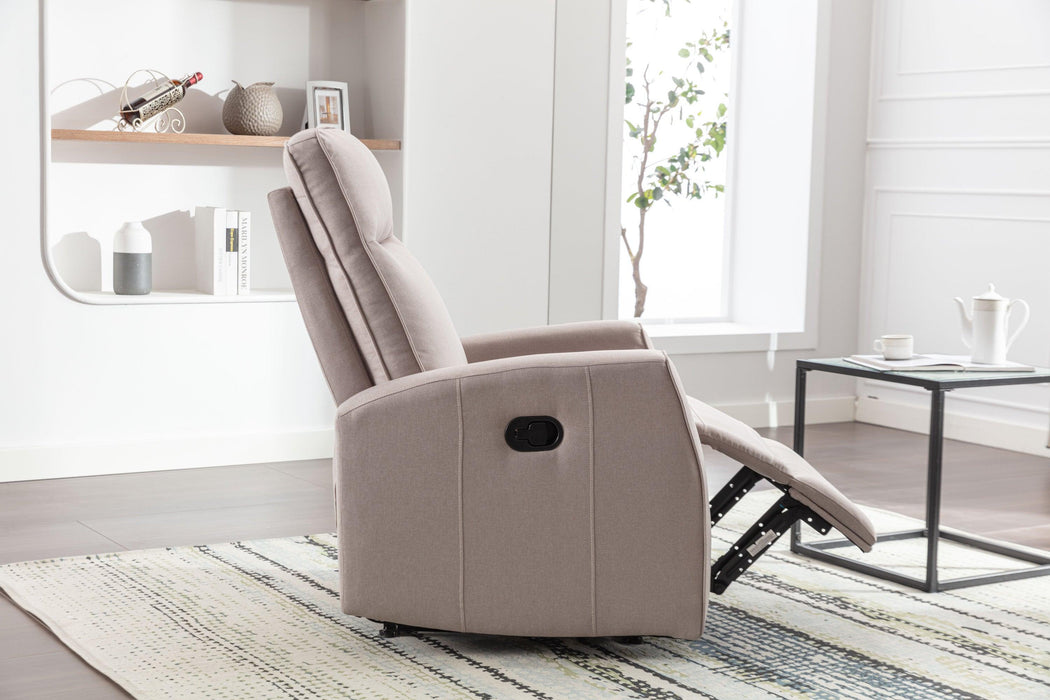 Minimalism Style Manual Recliner, Classic Single Chair, Small Sofa for Living Room&Bed Room, Cream